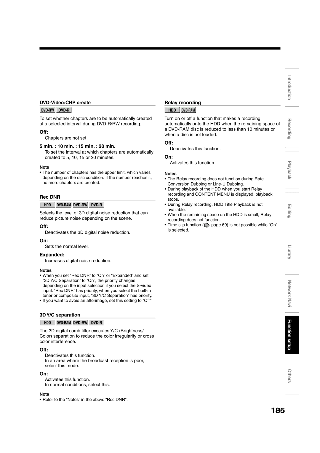 Toshiba RD-XS55KU owner manual 185 