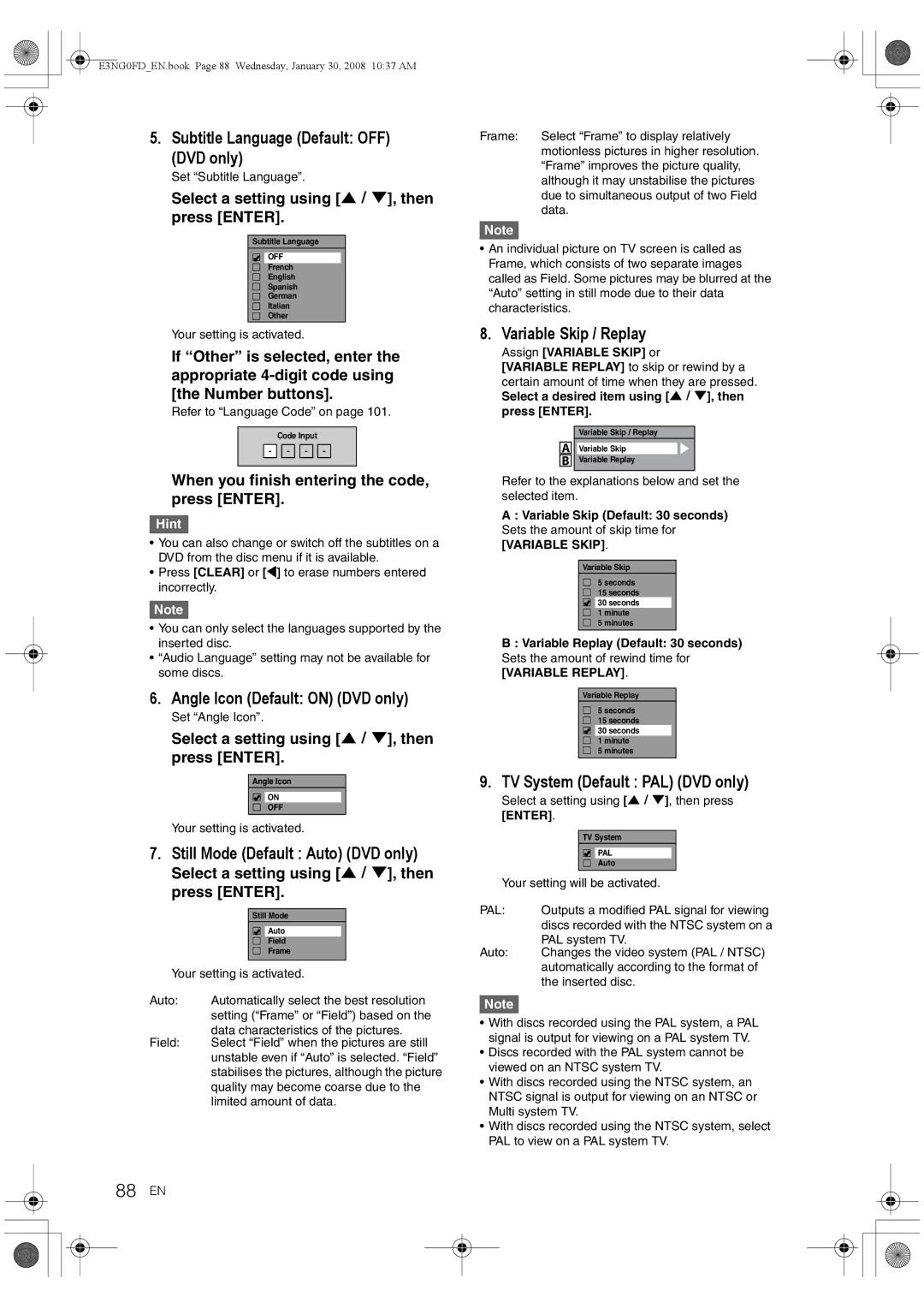 Toshiba RD-XV48DTKF owner manual 88 EN 