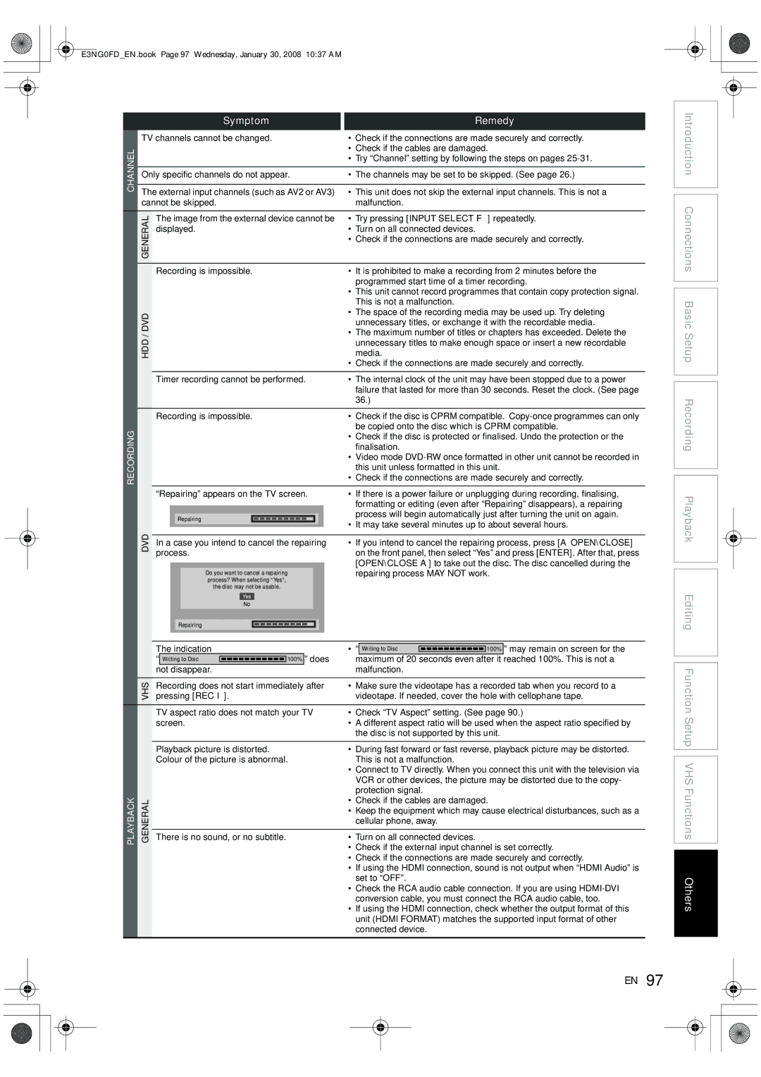 Toshiba RD-XV48DTKF owner manual Channel 