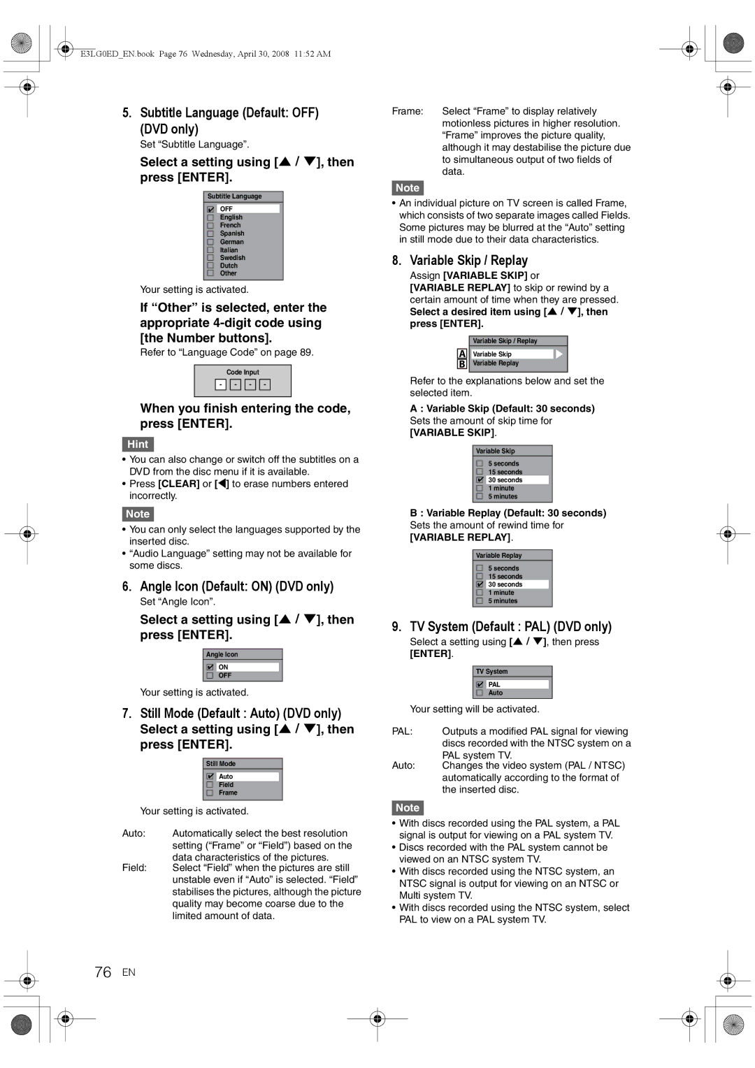 Toshiba RD-XV48KE owner manual 76 EN 