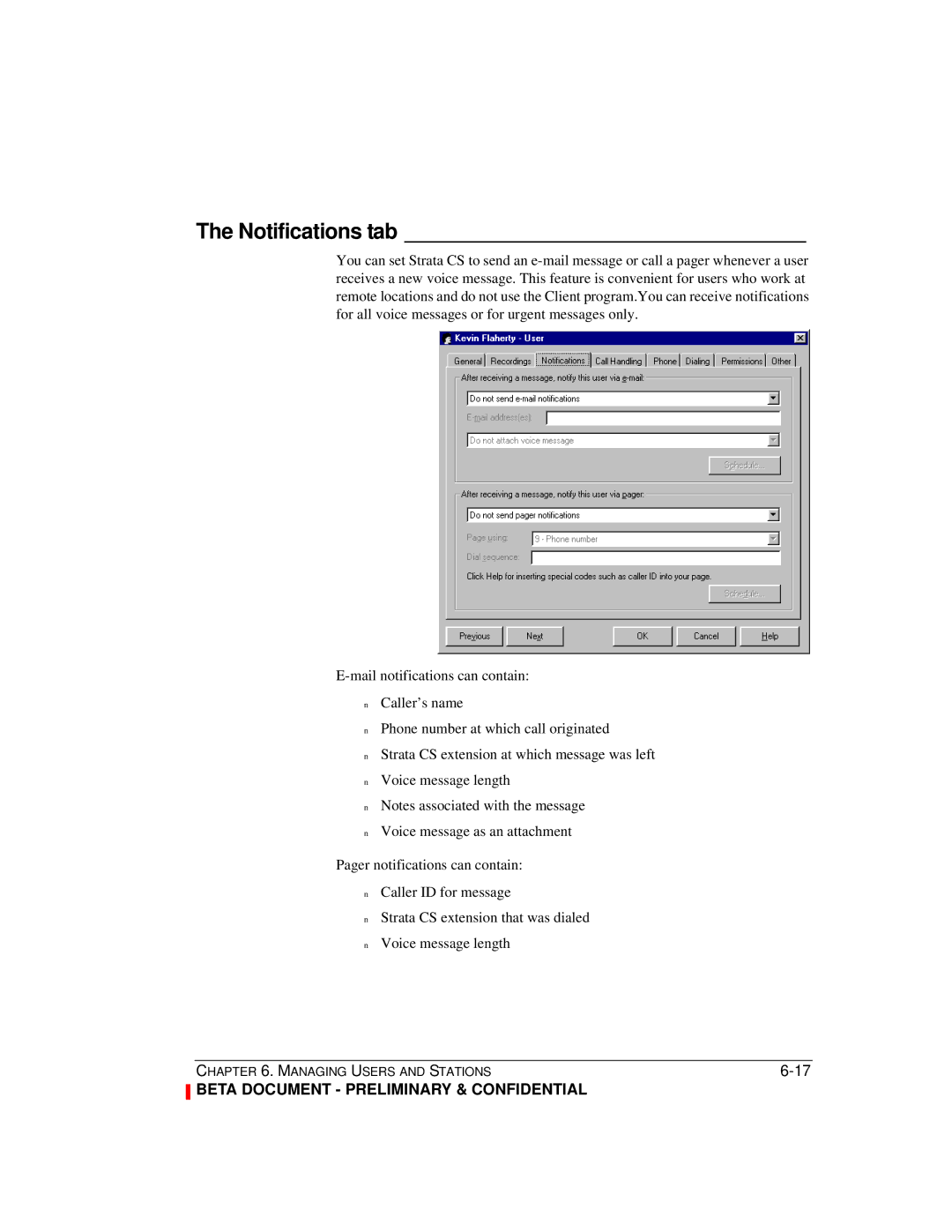 Toshiba Release 4.0 manual Notifications tab 