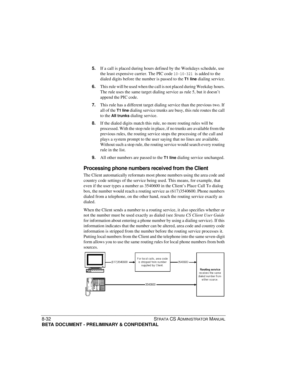 Toshiba Release 4.0 manual Processing phone numbers received from the Client 