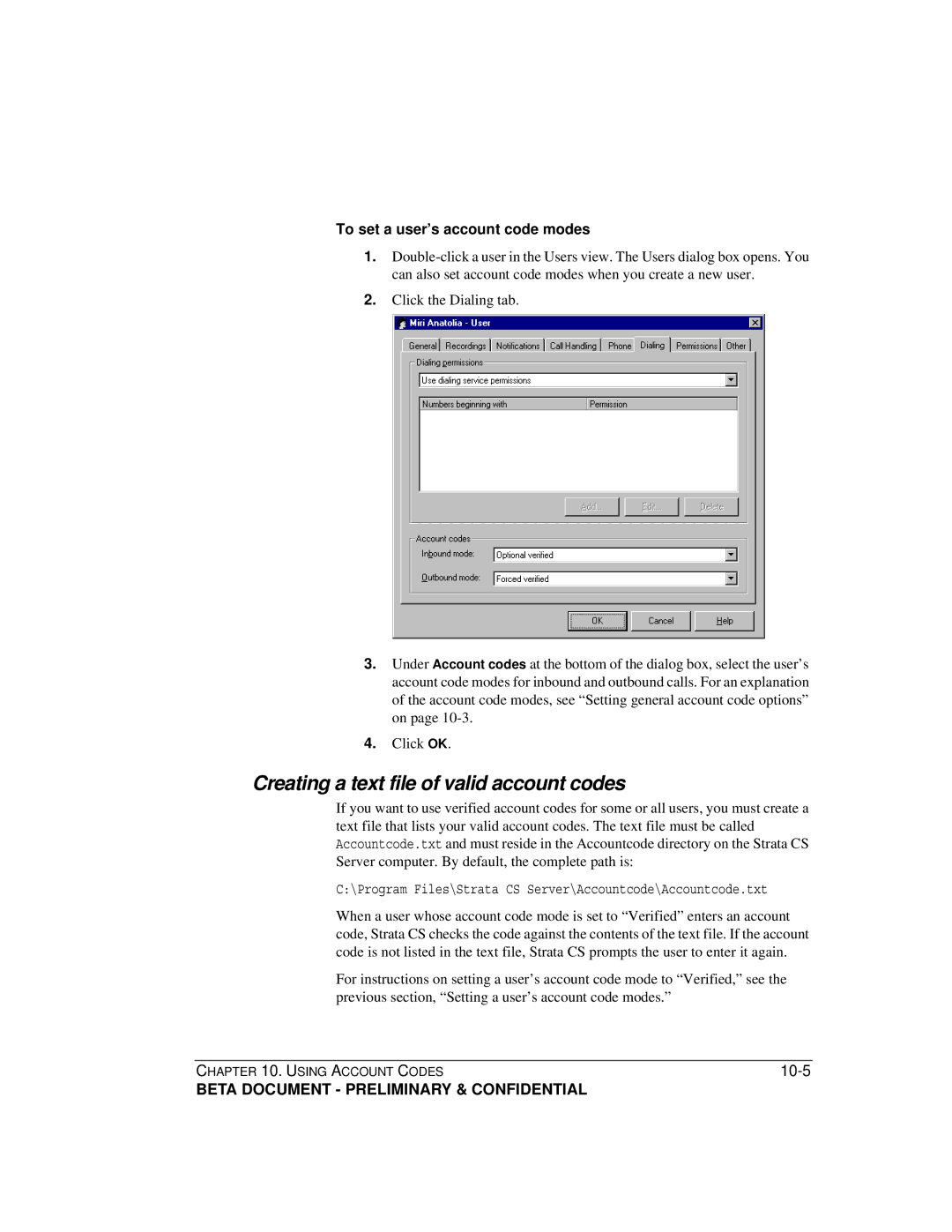 Toshiba Release 4.0 manual Creating a text file of valid account codes, To set a user’s account code modes 