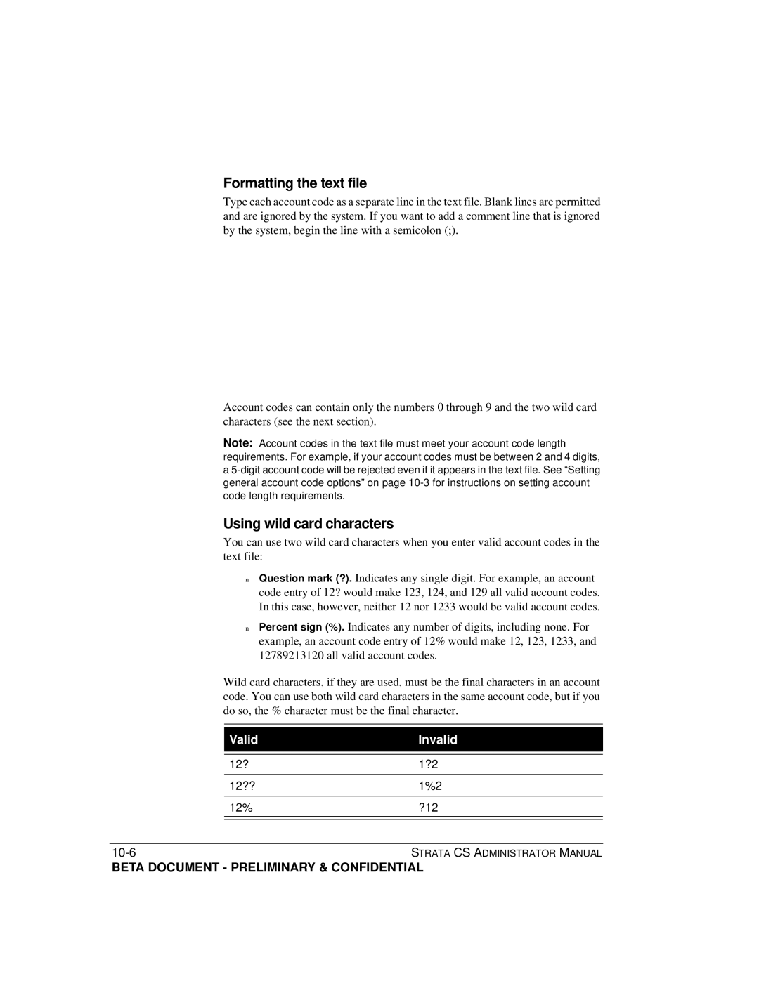 Toshiba Release 4.0 manual Formatting the text file, Using wild card characters 