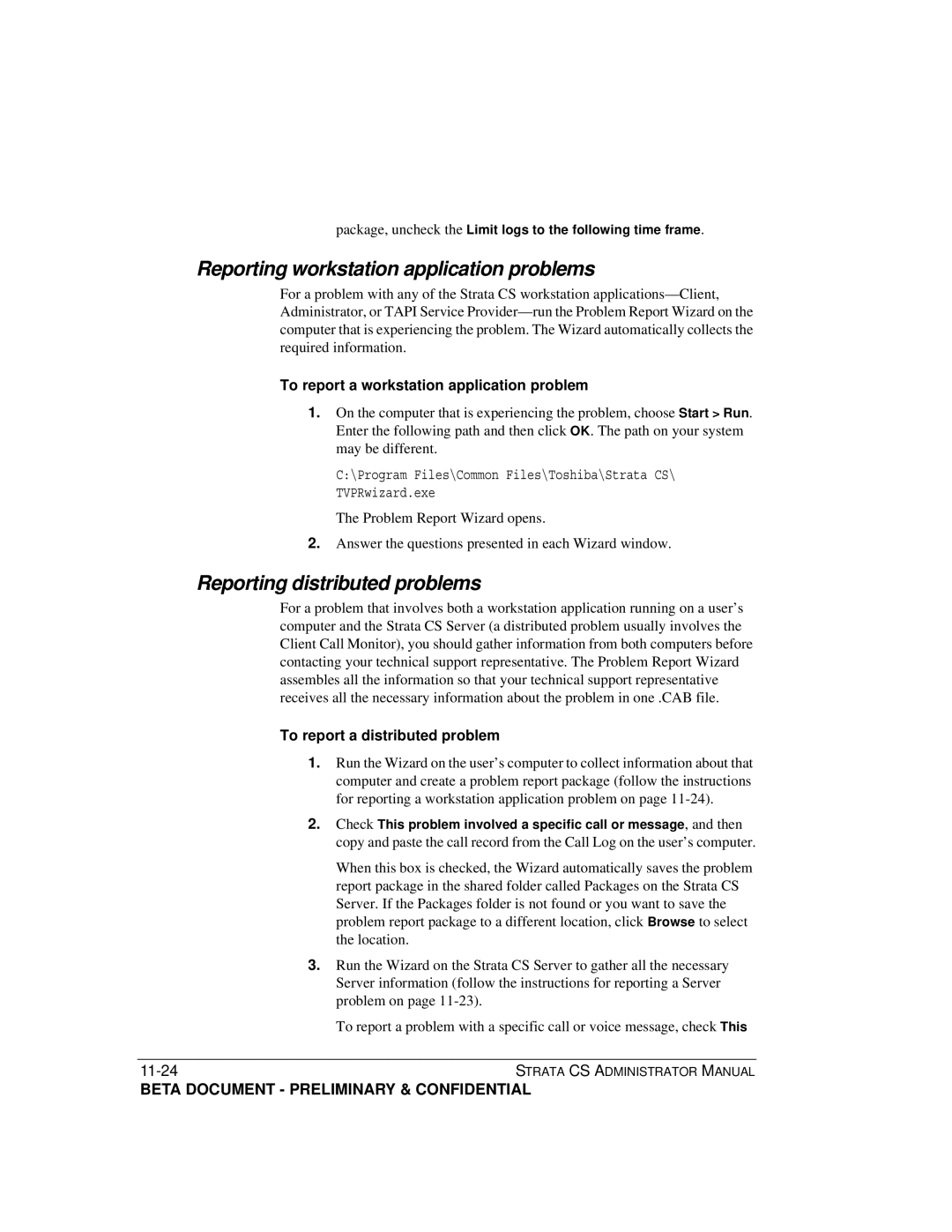 Toshiba Release 4.0 manual Reporting workstation application problems, Reporting distributed problems 