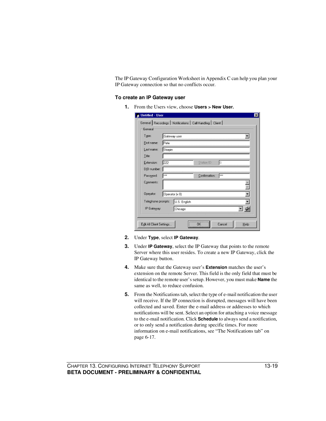 Toshiba Release 4.0 manual To create an IP Gateway user 