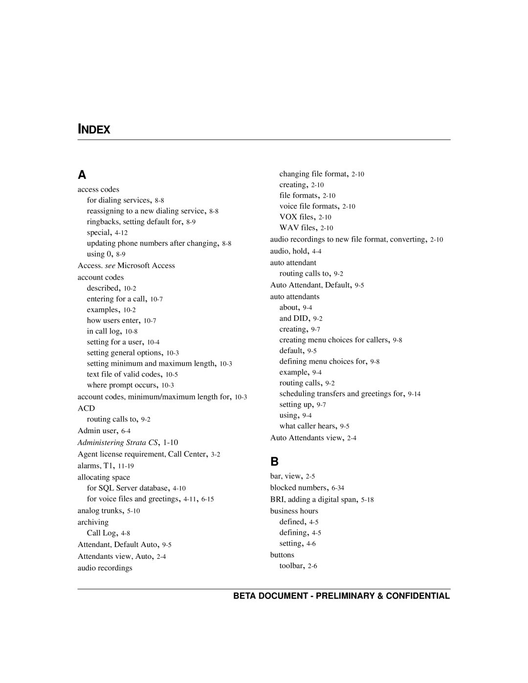 Toshiba Release 4.0 manual Index 