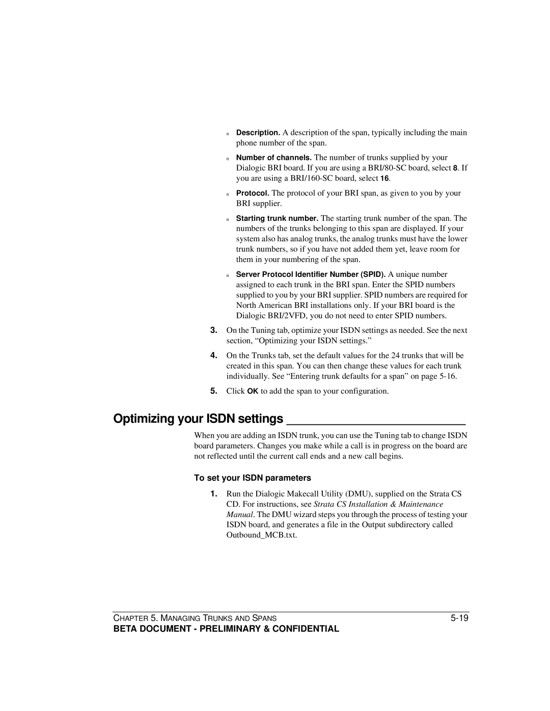 Toshiba Release 4.0 manual Optimizing your Isdn settings, To set your Isdn parameters 