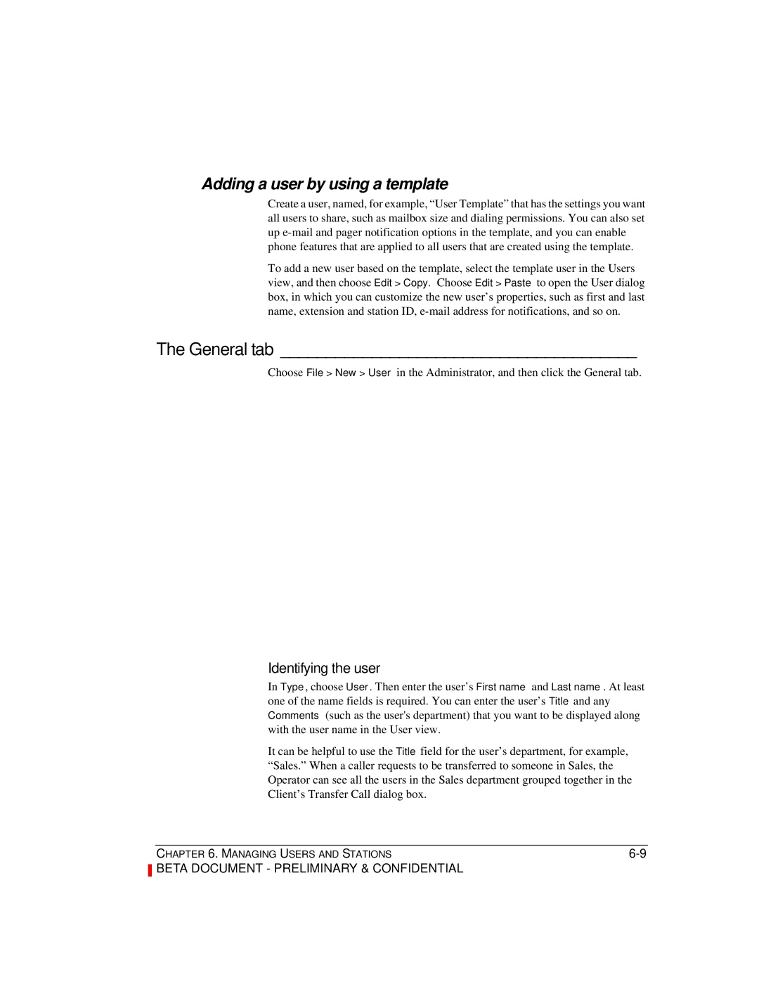 Toshiba Release 4.0 manual Adding a user by using a template, Identifying the user 