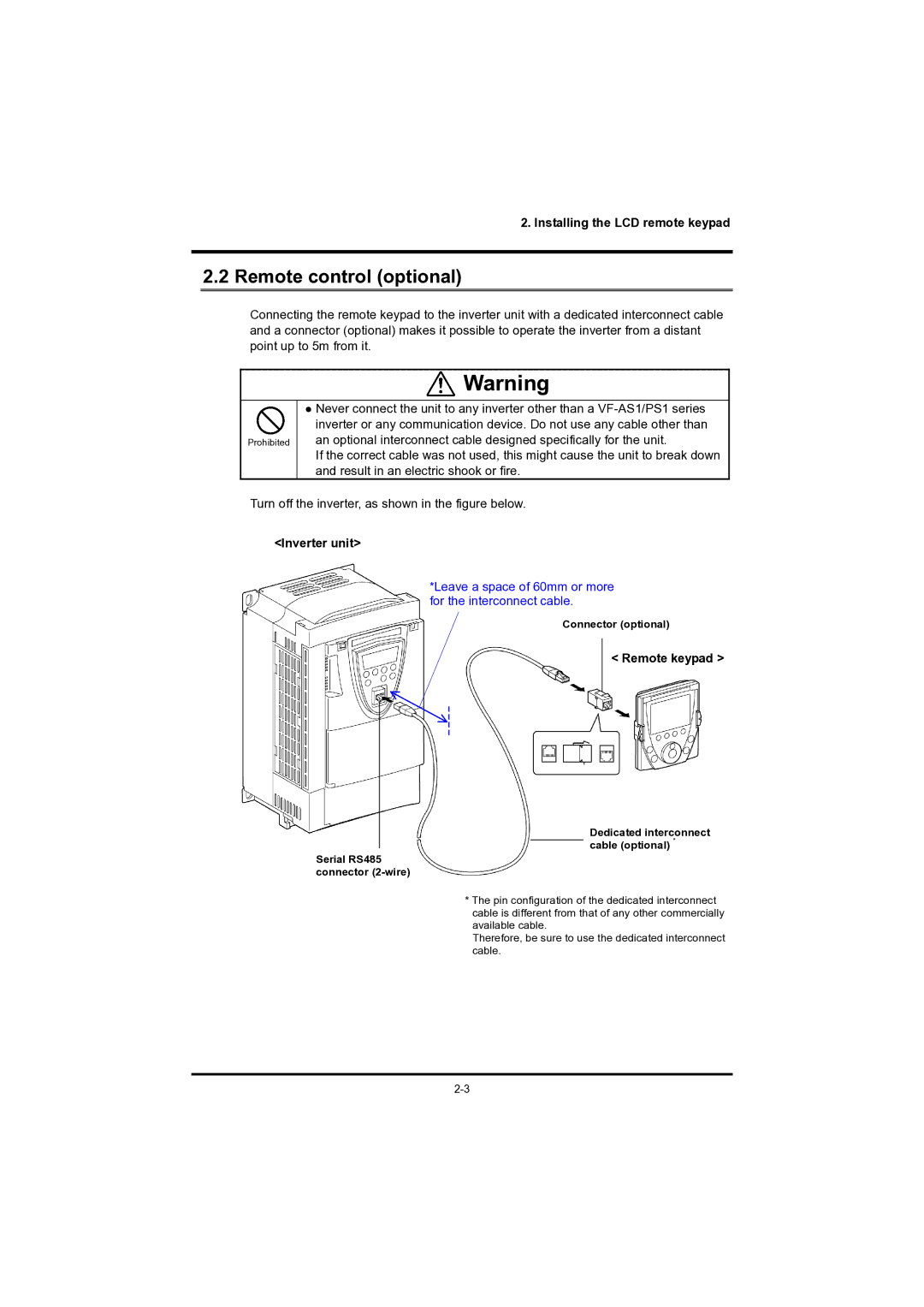 Toshiba RKP004Z instruction manual Remote control optional, Inverter unit, Remote keypad 