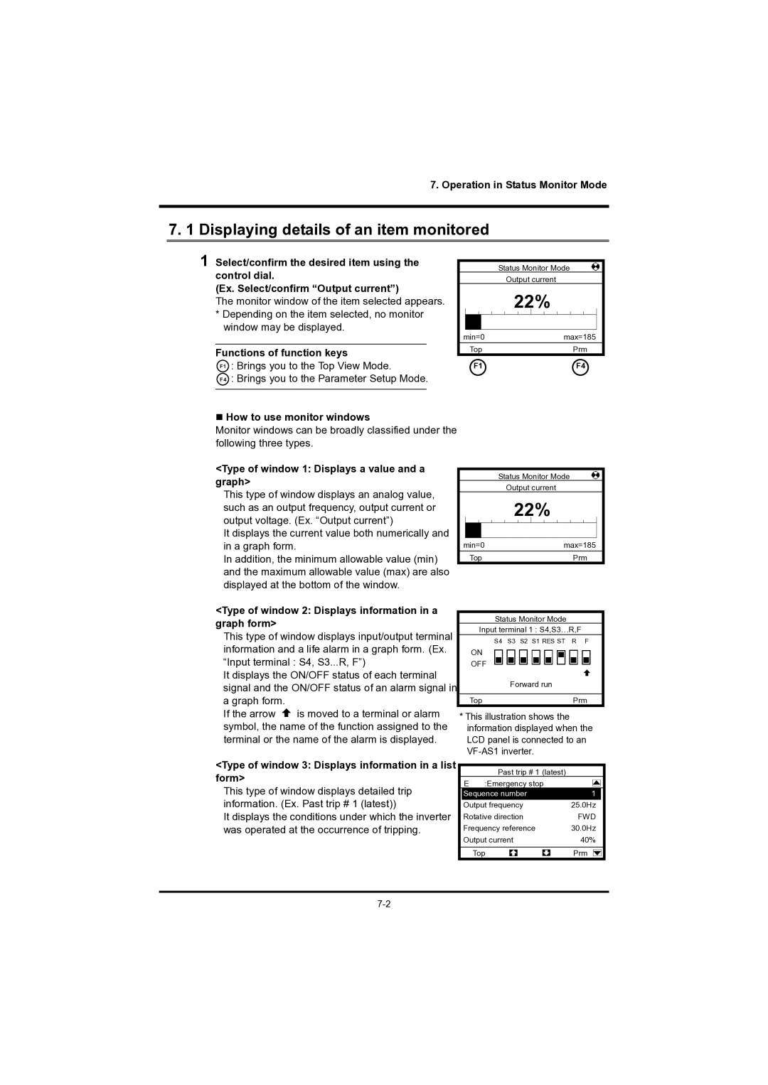 Toshiba RKP004Z instruction manual Displaying details of an item monitored 