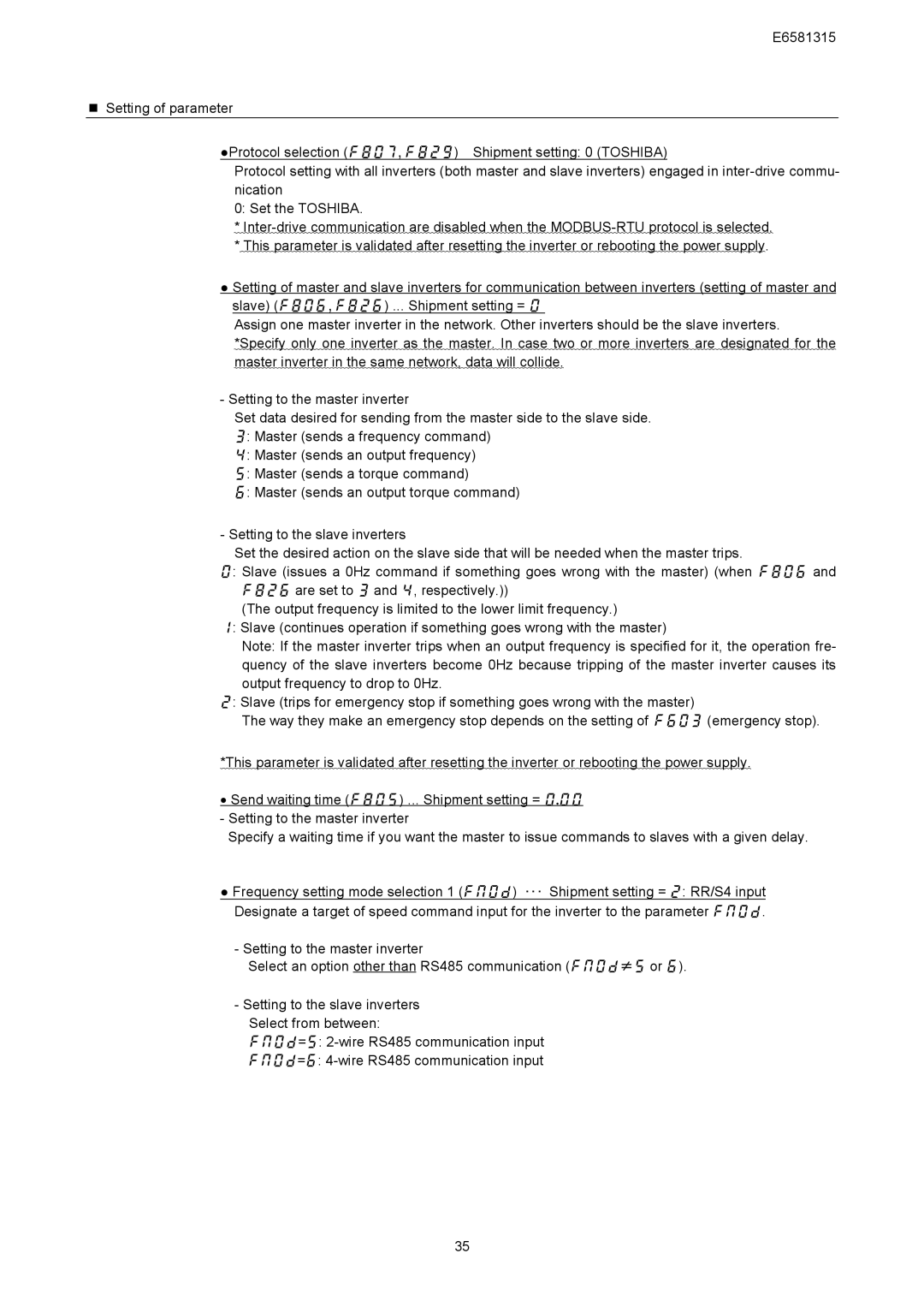 Toshiba RS485, VF-AS1 Series instruction manual 