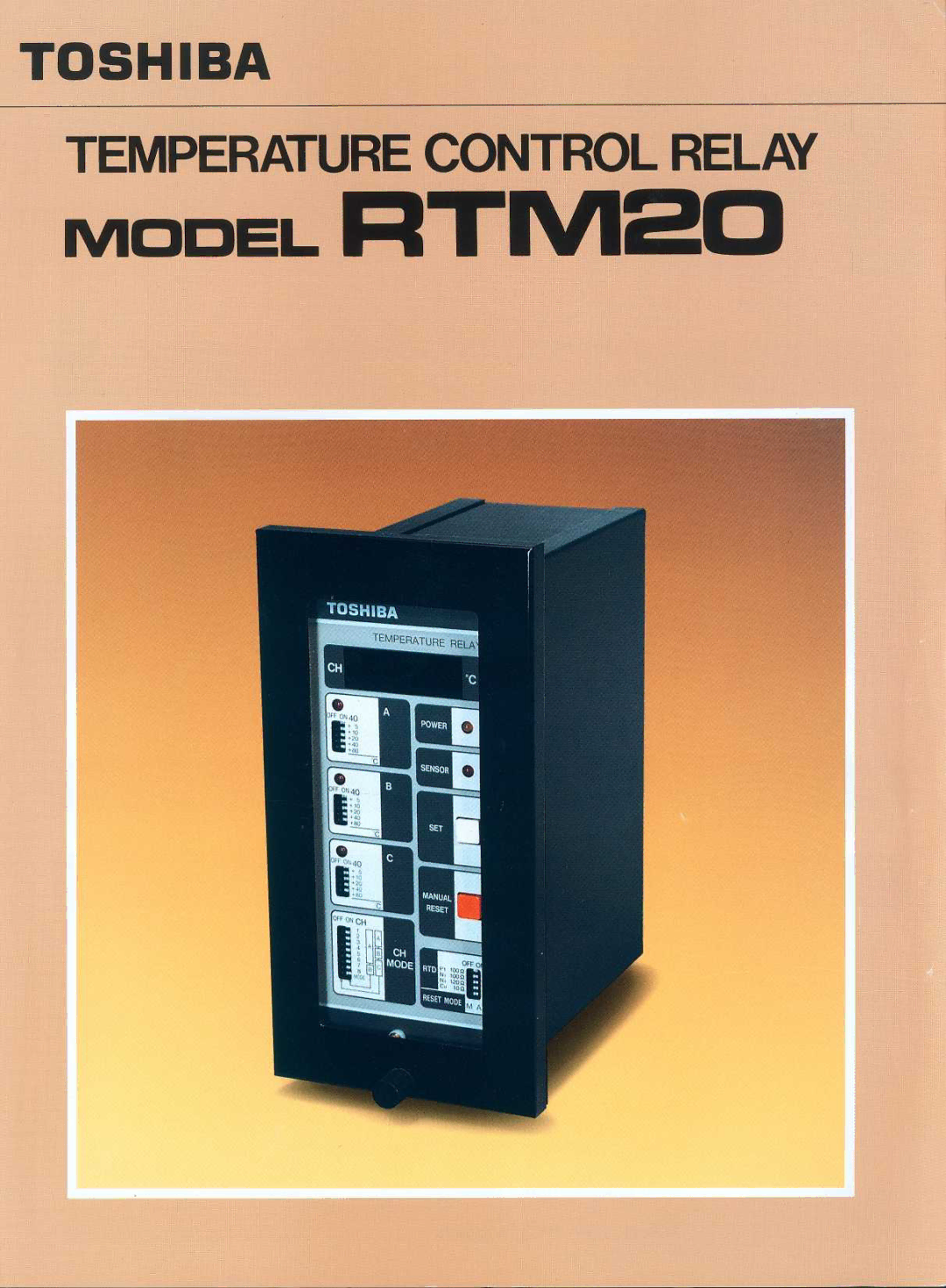 Toshiba manual Toshiba Temperature Control Relay Model RTM20 