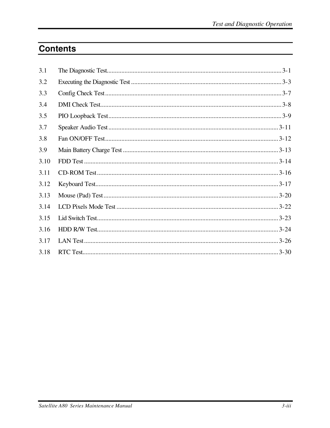 Toshiba S2 manual Contents 