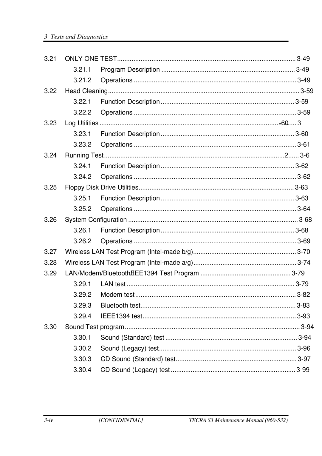 Toshiba S4 manual Only ONE Test 