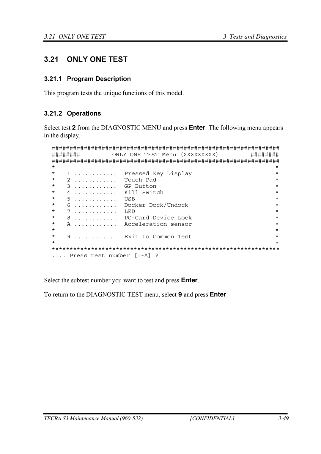 Toshiba S4 manual Program Description, Operations 