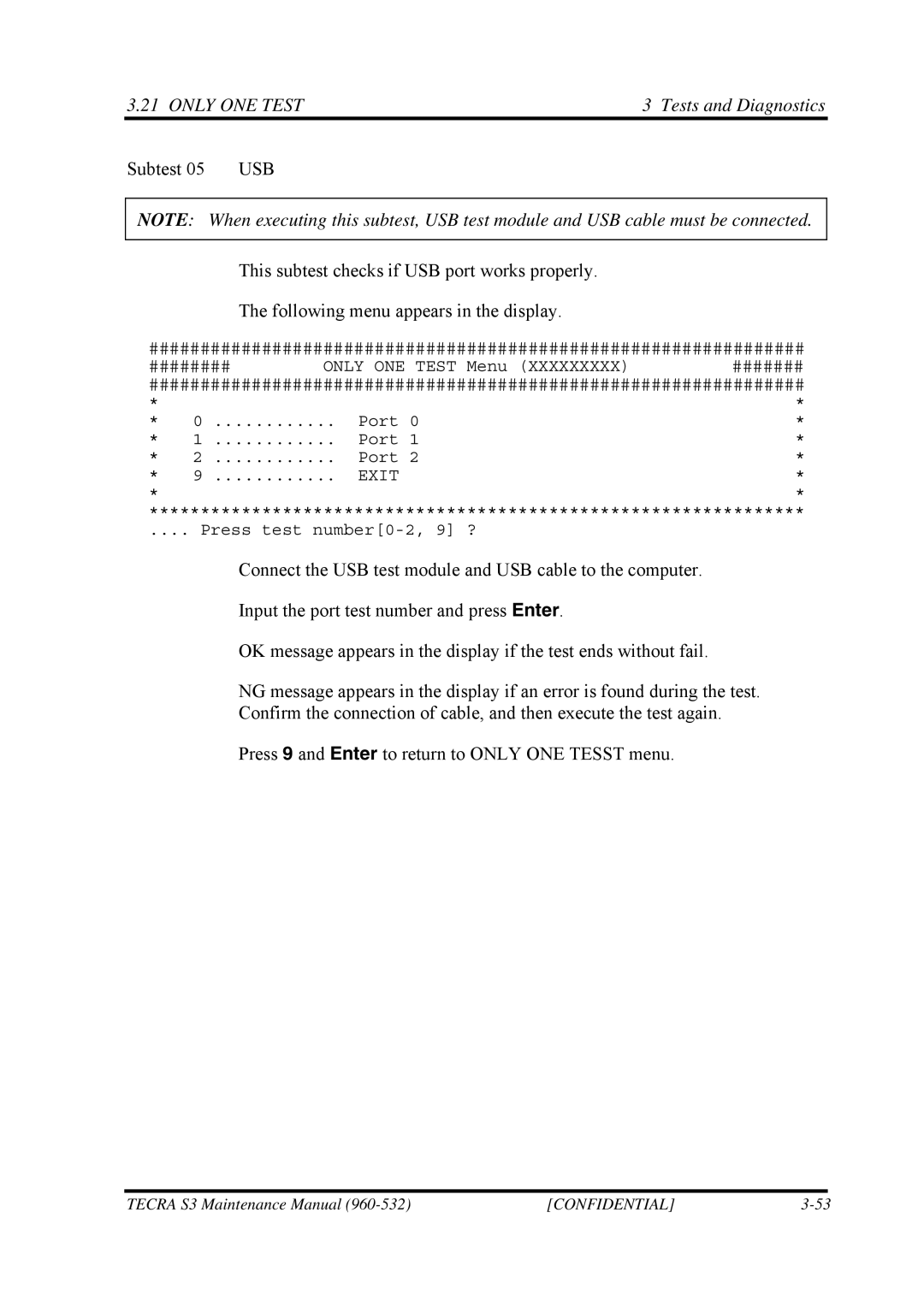 Toshiba S4 manual Subtest 05 USB 