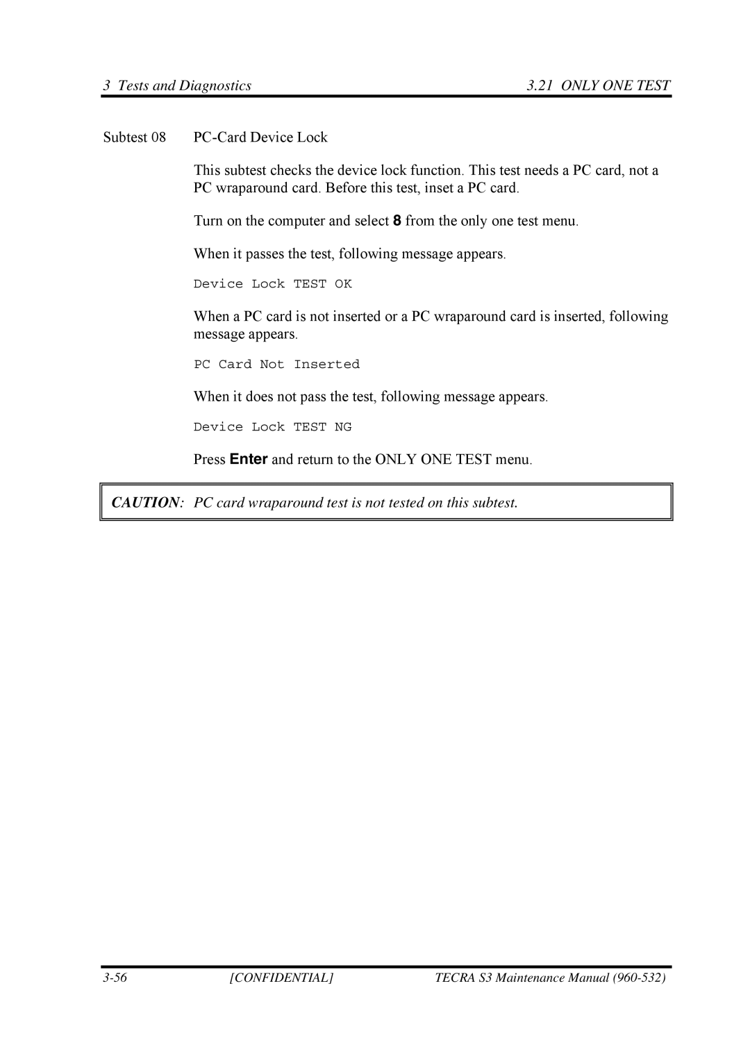 Toshiba S4 manual When it does not pass the test, following message appears 