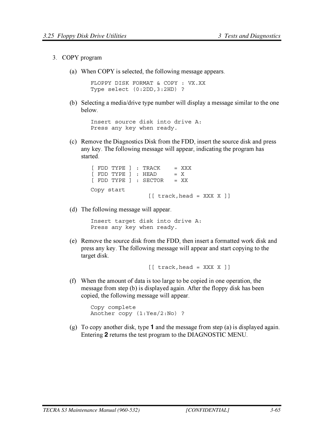 Toshiba S4 manual Floppy Disk Format & Copy 