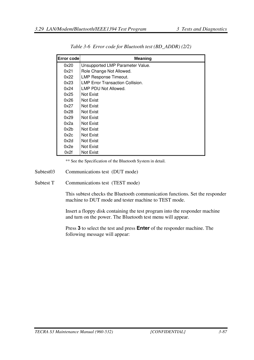 Toshiba S4 manual See the Specification of the Bluetooth System in detail 