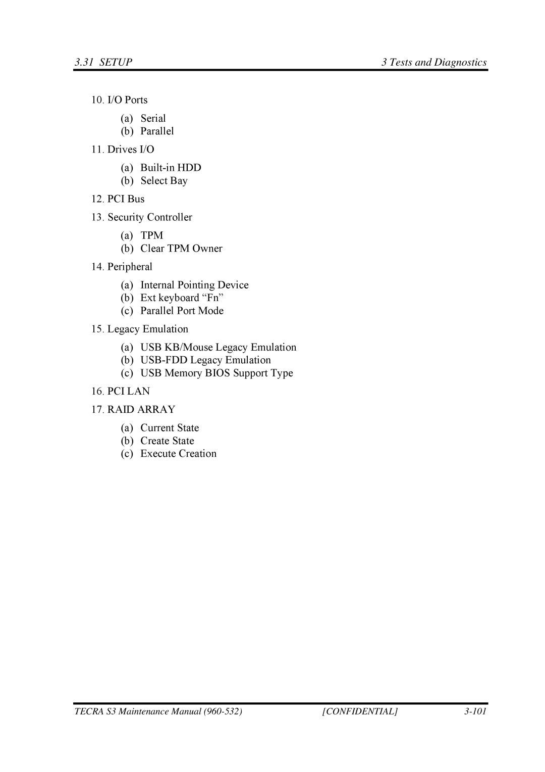 Toshiba S4 manual Setup Tests and Diagnostics 