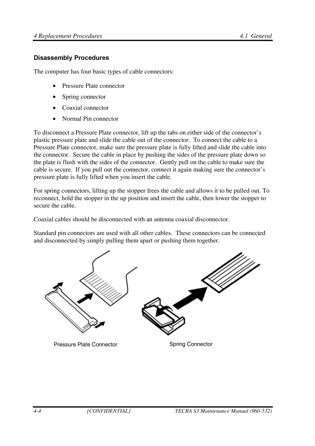 Toshiba S4 manual Disassembly Procedures 