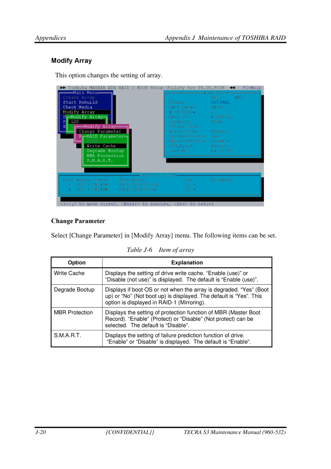 Toshiba S4 manual Modify Array, Change Parameter 