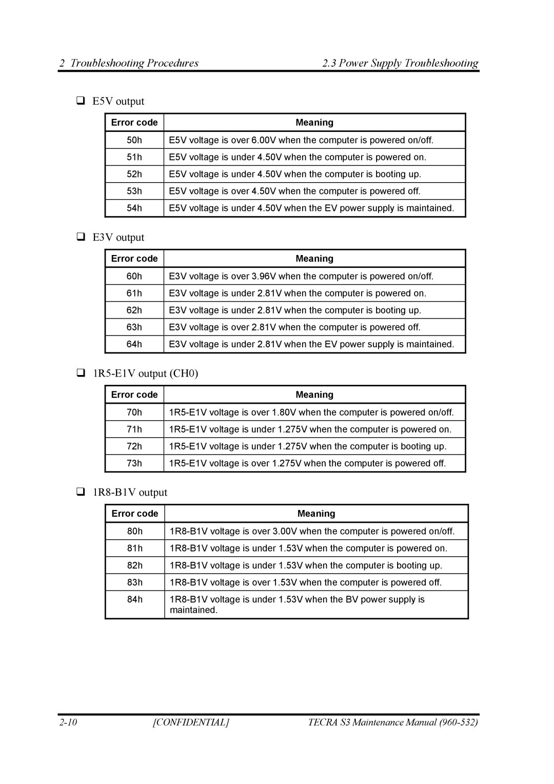 Toshiba S4 manual ‰ E5V output 