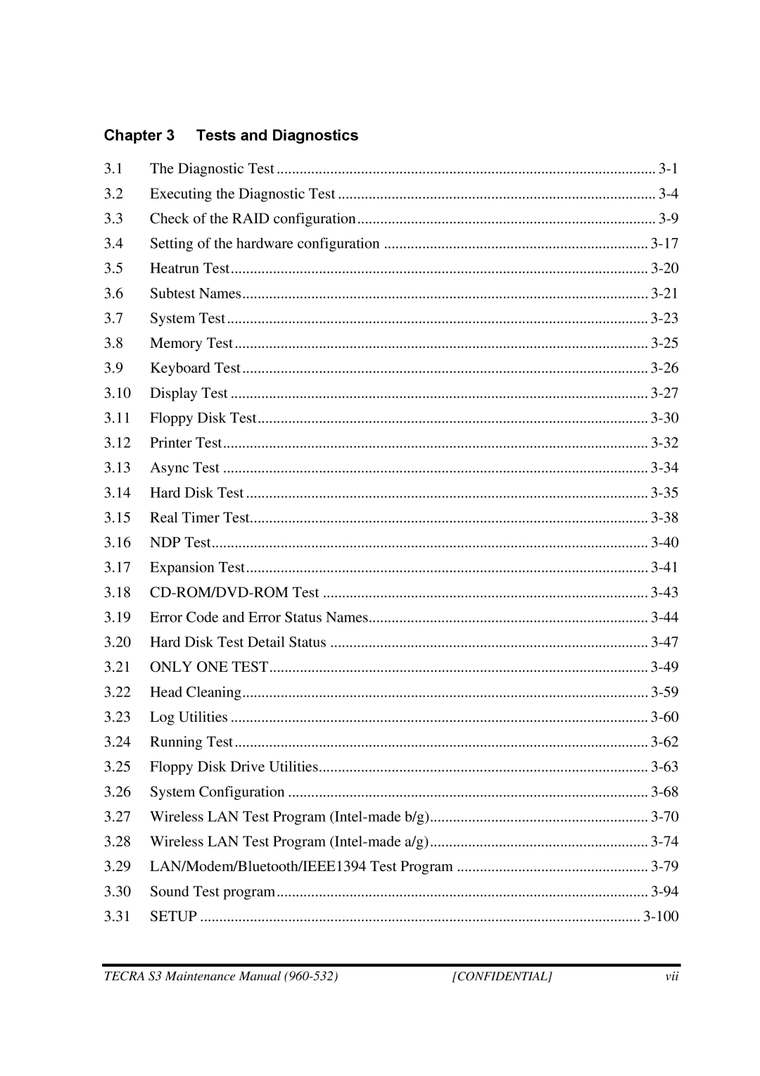 Toshiba S4 manual Tests and Diagnostics 