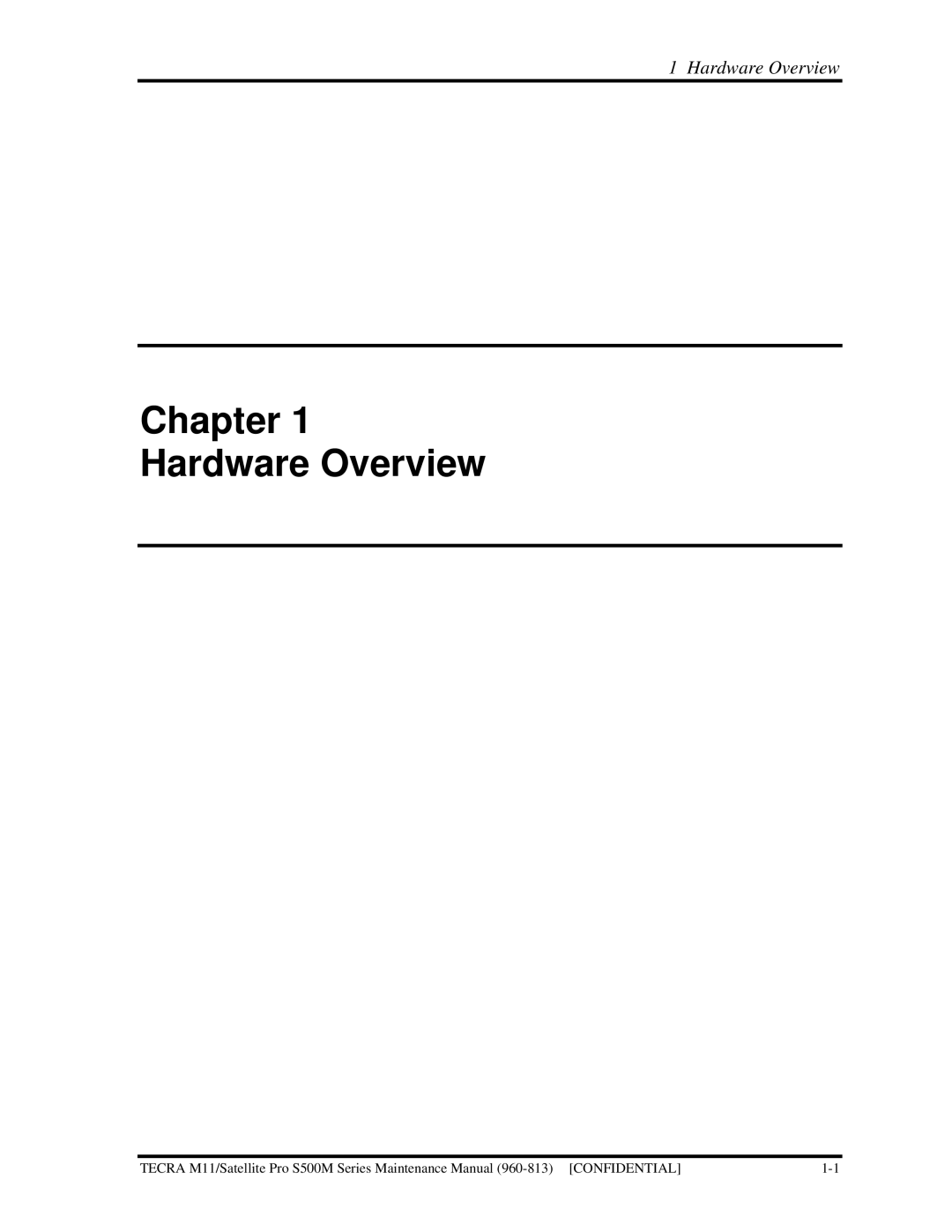 Toshiba S500M manual Chapter Hardware Overview 