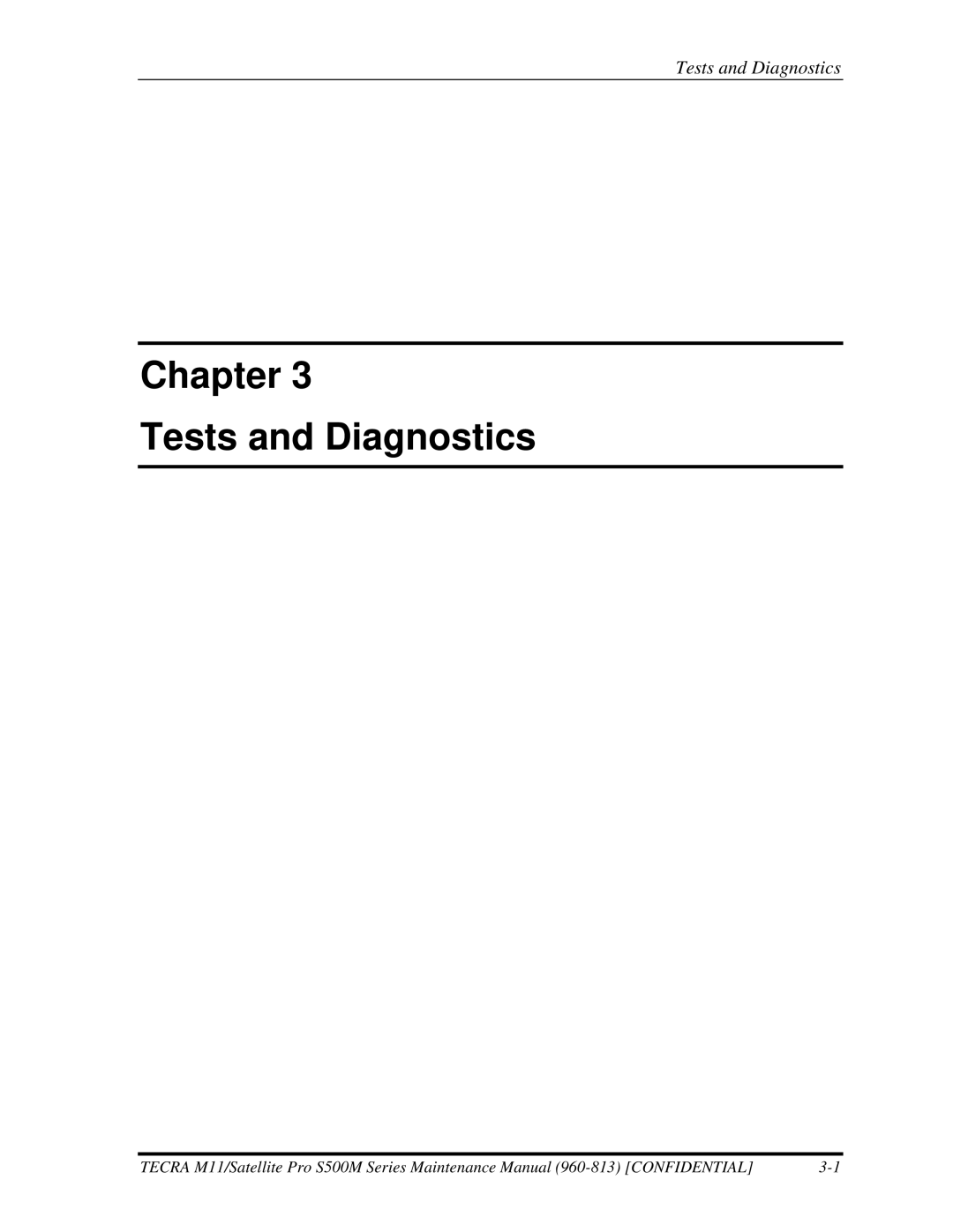 Toshiba S500M manual Chapter Tests and Diagnostics 