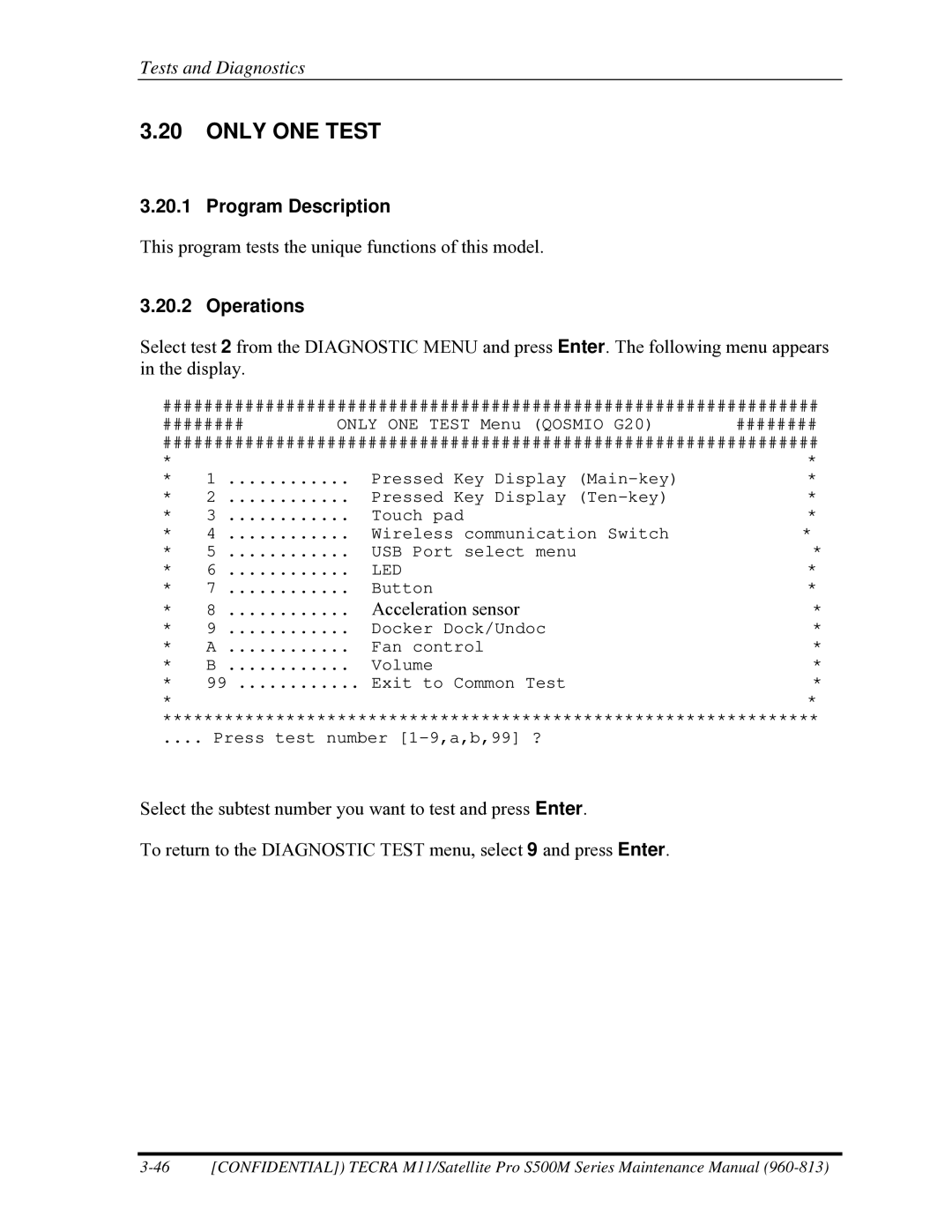 Toshiba S500M manual Program Description, Operations 