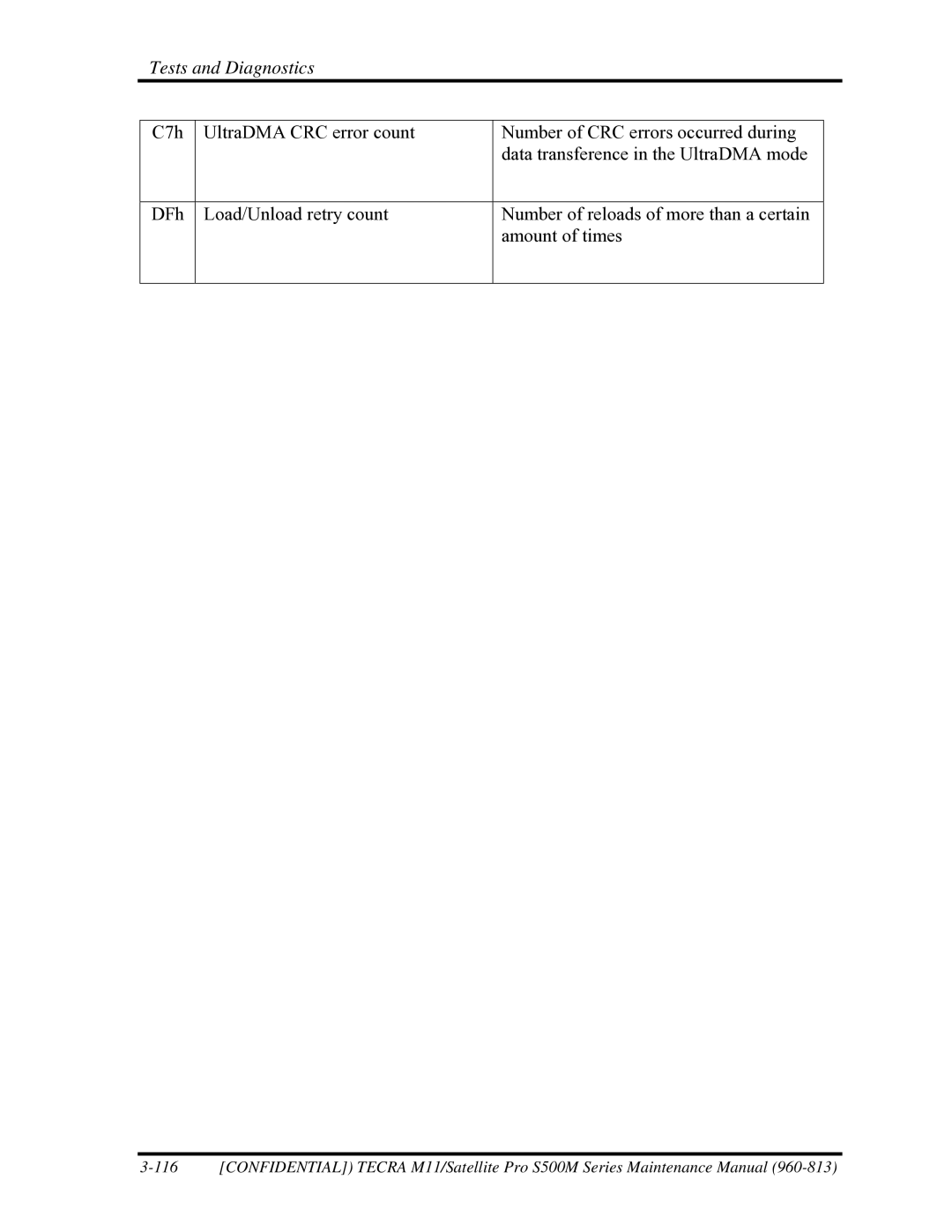 Toshiba S500M manual Tests and Diagnostics 