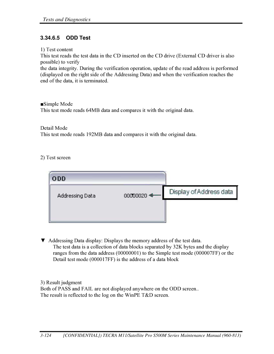 Toshiba S500M manual ODD Test 