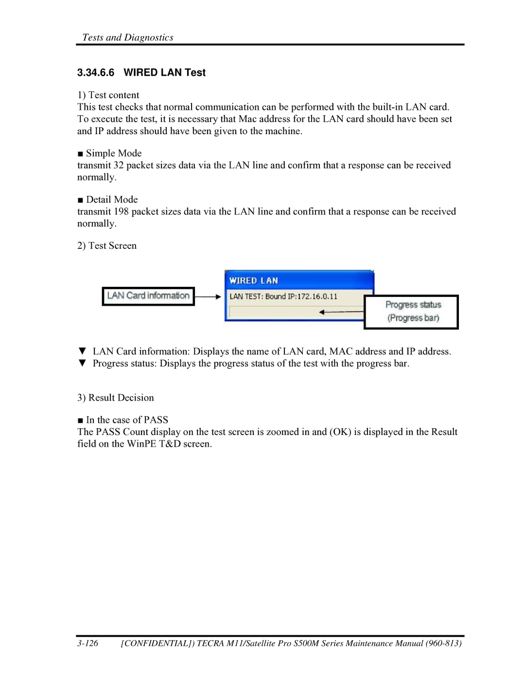 Toshiba S500M manual Wired LAN Test 