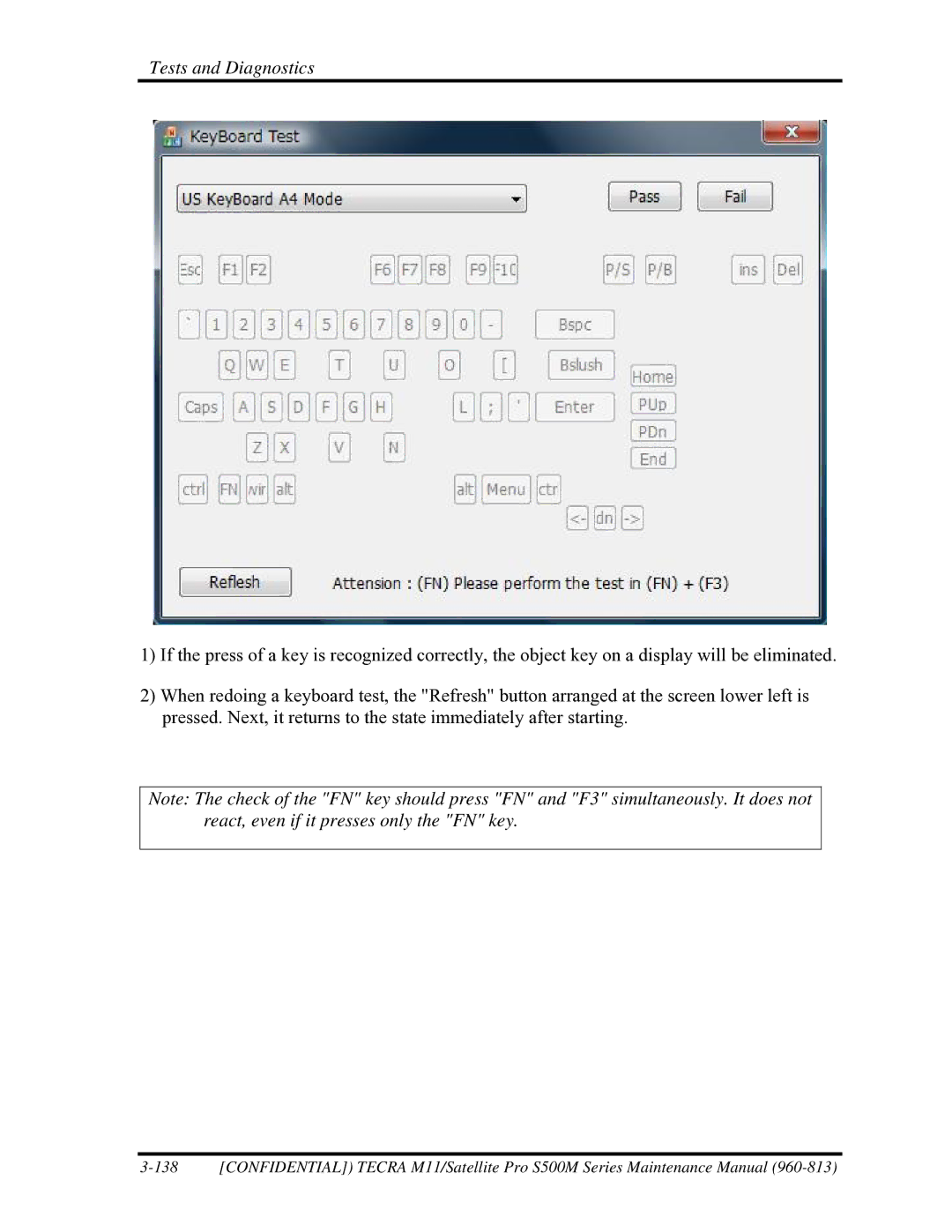 Toshiba S500M manual Tests and Diagnostics 