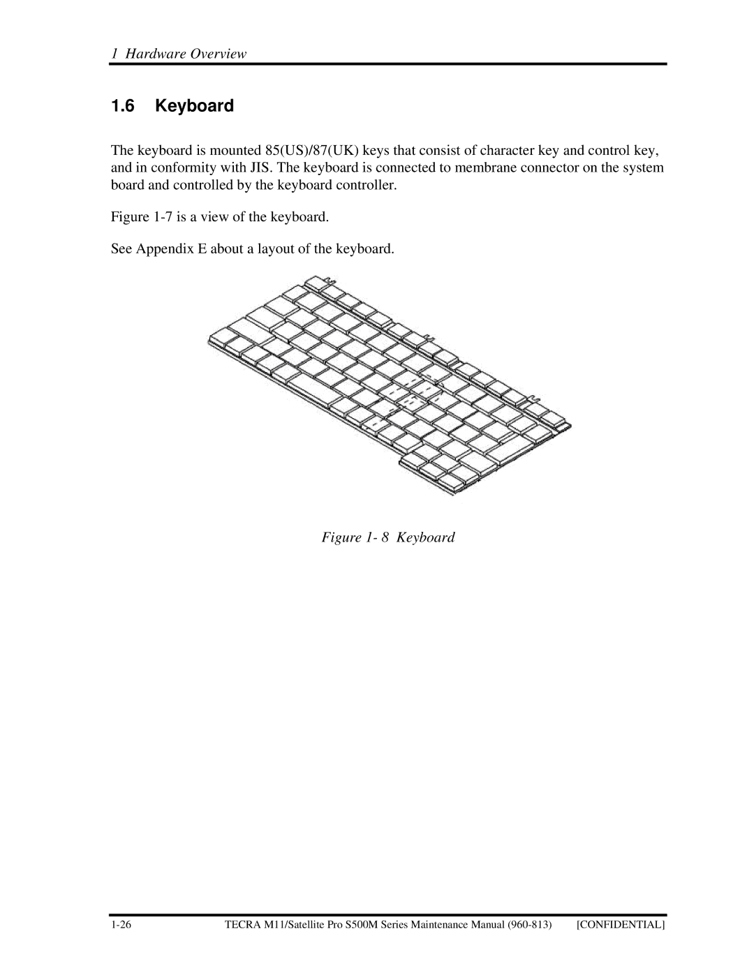 Toshiba S500M manual Keyboard 