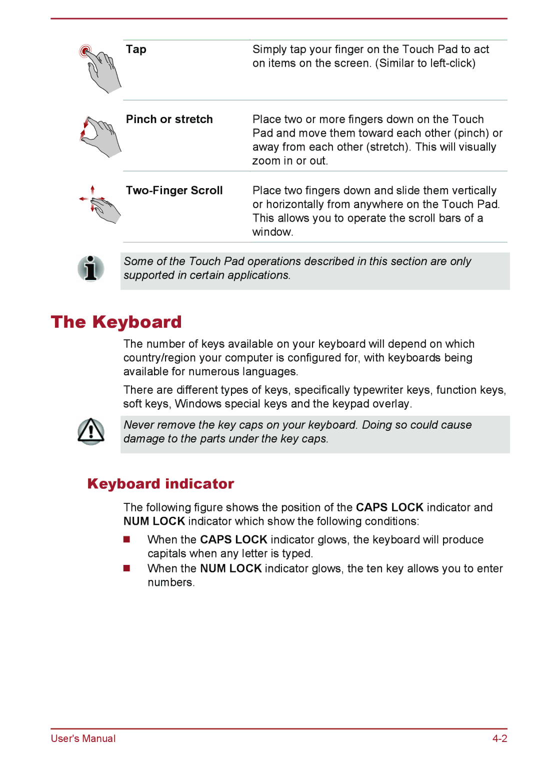 Toshiba S70-B, L70-B, C70-B user manual Keyboard indicator 