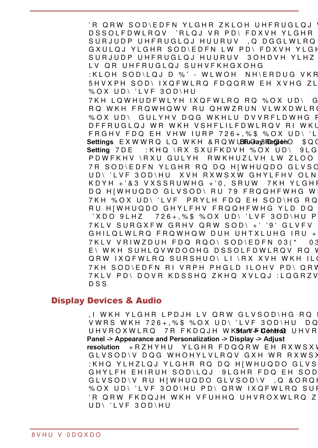 Toshiba L70-B, S70-B, C70-B user manual Display Devices & Audio 