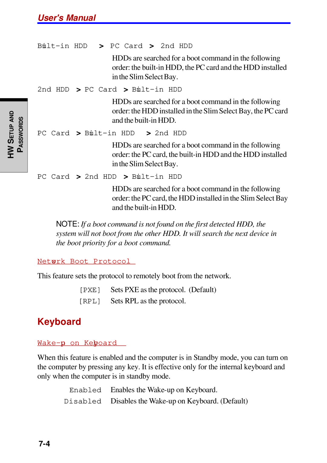 Toshiba Satellite 2450 user manual Network Boot Protocol 