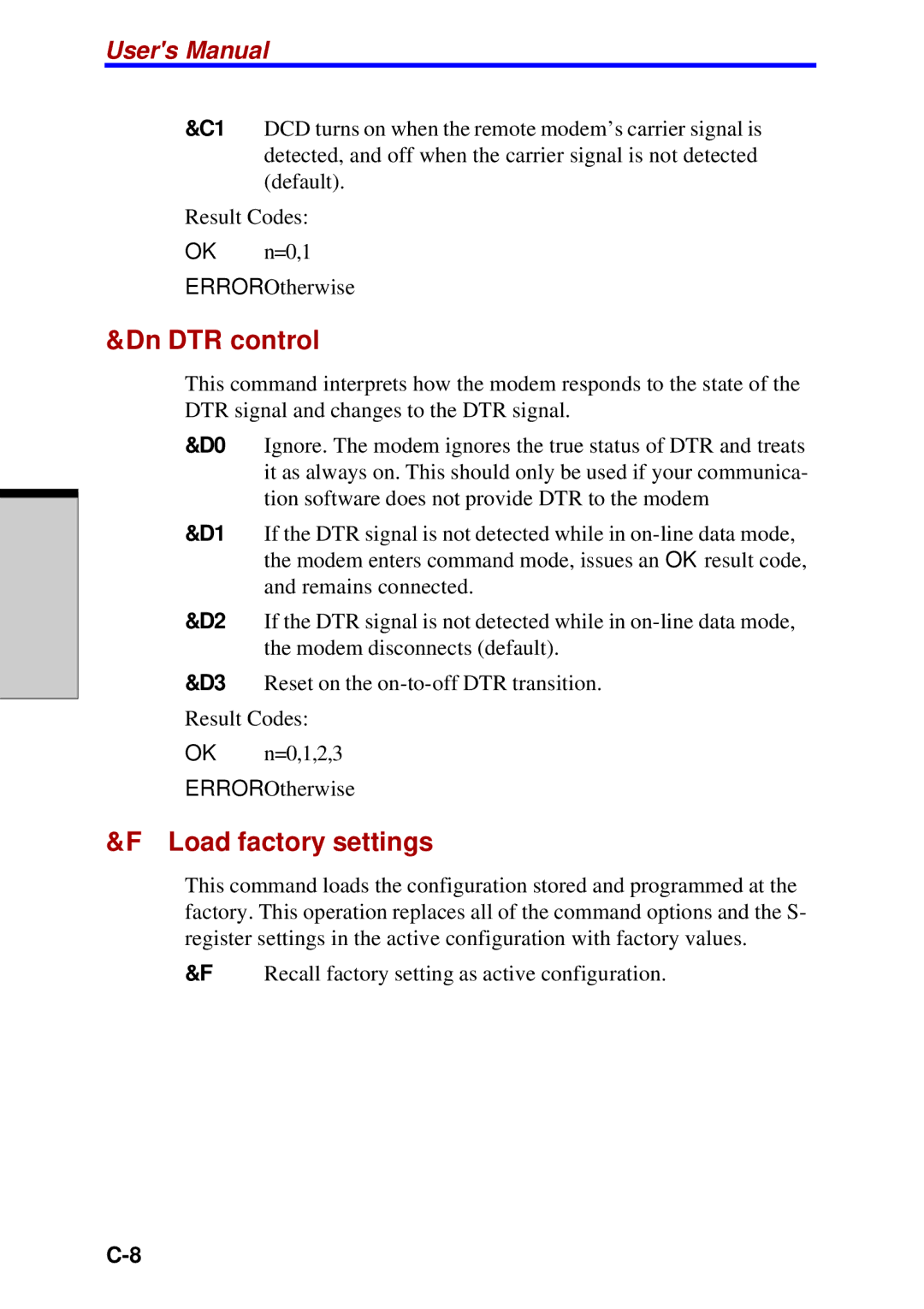 Toshiba Satellite 2450 user manual Dn DTR control, Load factory settings 