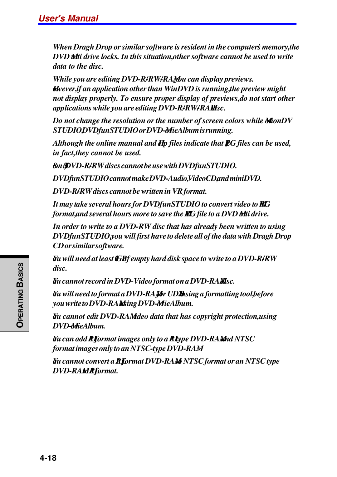 Toshiba Satellite 2450 user manual Operating Basics 