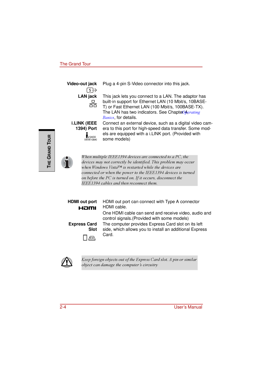 Toshiba Satellite A210, Satellite Pro A210 user manual Grand Tour 