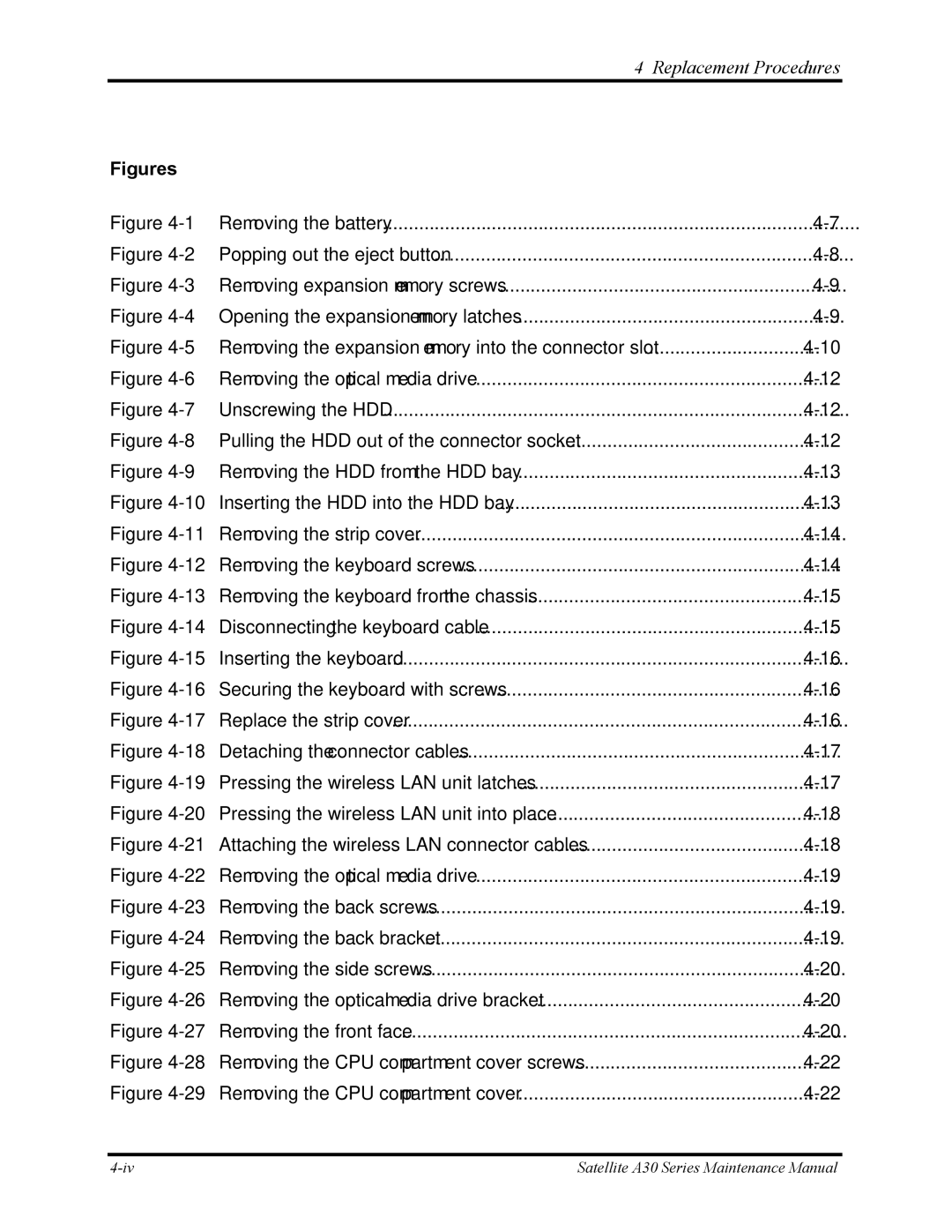 Toshiba Satellite A30 Series manual Figures 