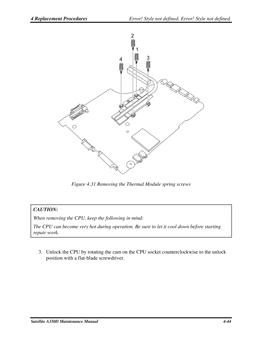 Toshiba manual Satellite A350D Maintenance Manual 