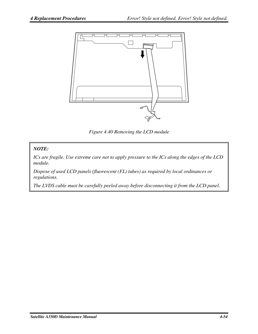 Toshiba manual Satellite A350D Maintenance Manual 