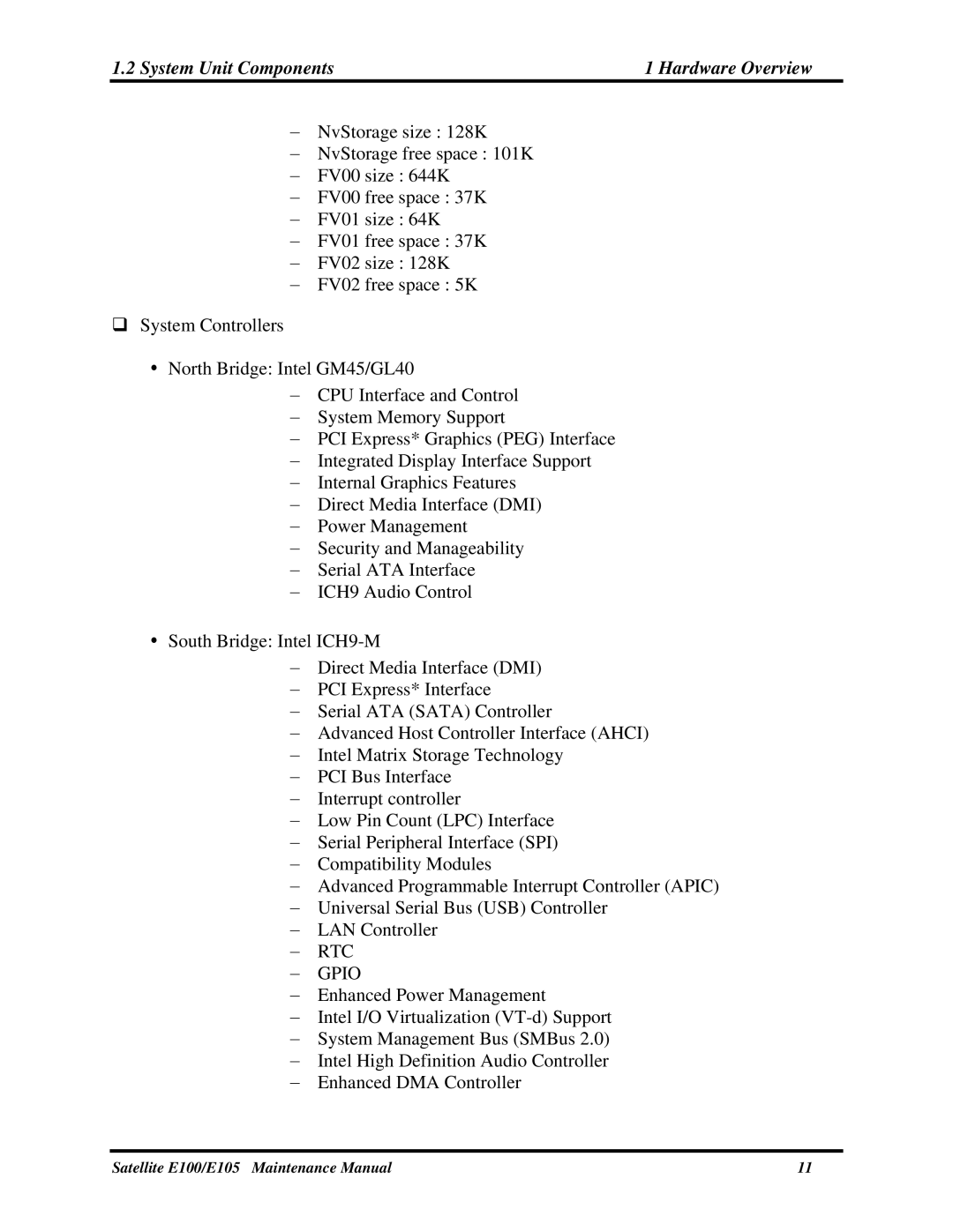 Toshiba SATELLITE E105 manual RTC − Gpio 