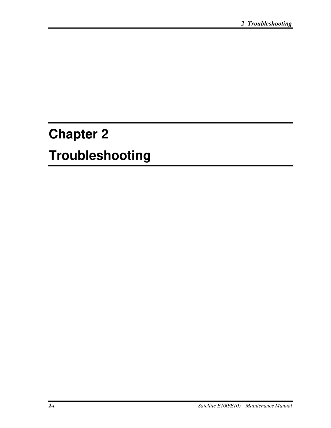 Toshiba SATELLITE E105 manual Chapter Troubleshooting 