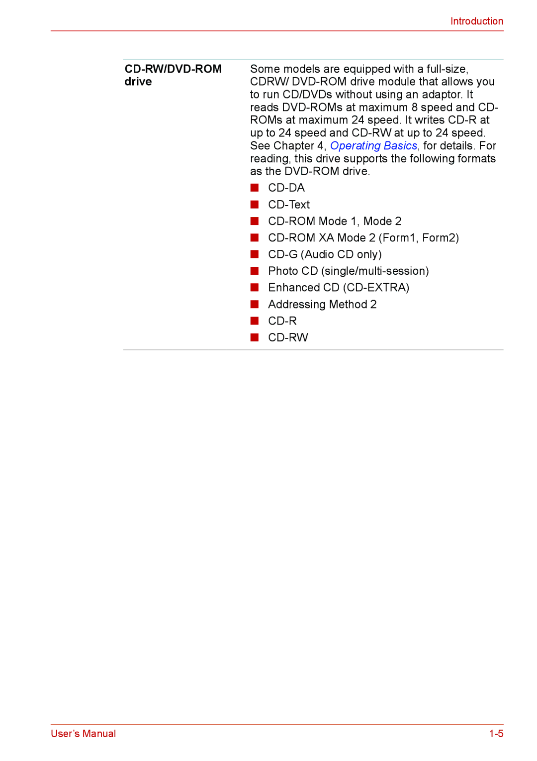 Toshiba Satellite M300/M300D/ L310/L310D Satellite Pro M300/M300D/ L310/L310D user manual Cd-Da 