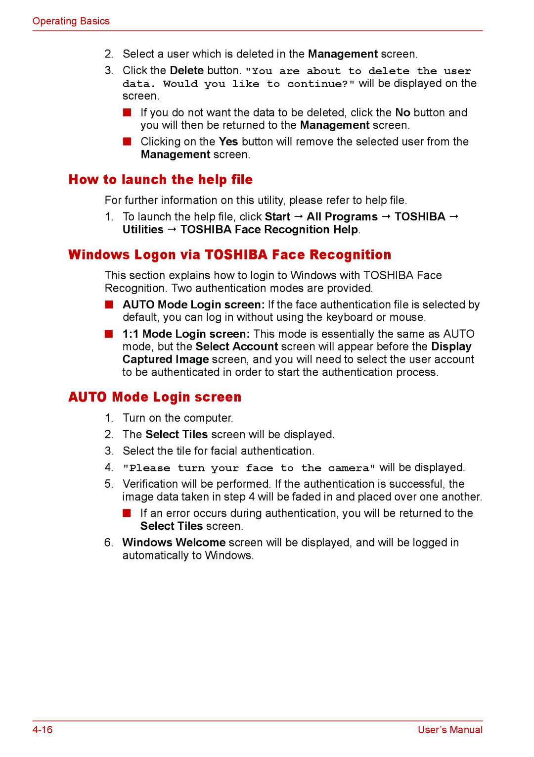 Toshiba Satellite M300/M300D/ L310/L310D Satellite Pro M300/M300D/ L310/L310D user manual How to launch the help file 